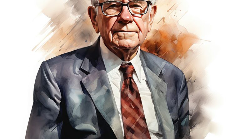 Digital portrait of Warren Buffett to support retail investment article