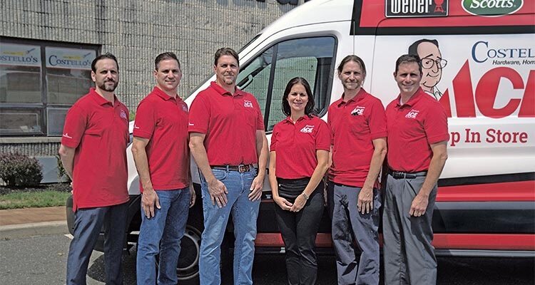 Costello's Hardware staff in front of delivery van