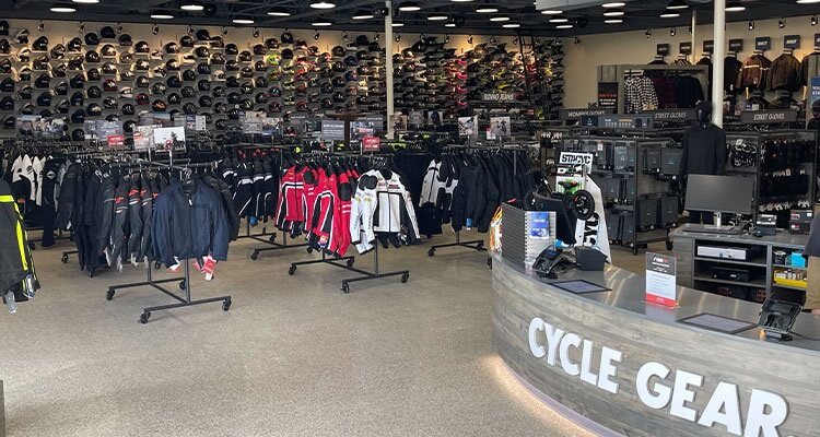 Motorcycle clothing in Cycle Gear store