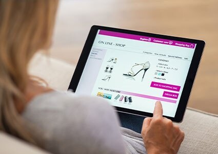 Lady shopping online
