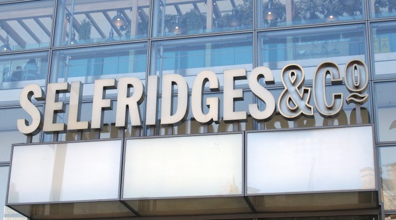 Sign outside a Selfridges & Co store in the UK