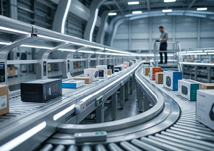 a modern, automated warehouse facility