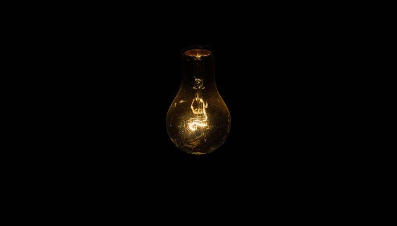 lightbulb in the dark to show power grids