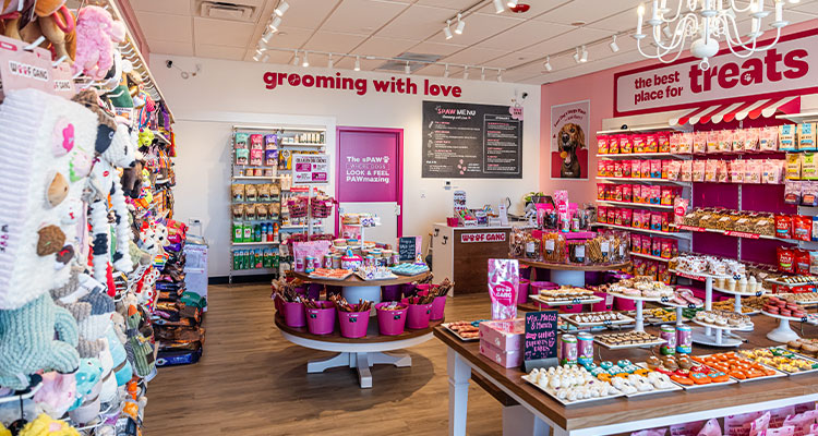 the interior of a Woof Gang Bakery & Grooming store
